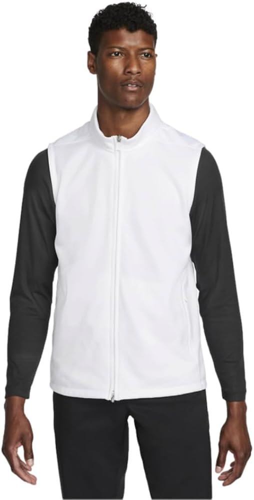 Nike MEN'S Therma-FIT Victory Half-Zip Golf Vest, WHITE, MEDIUM