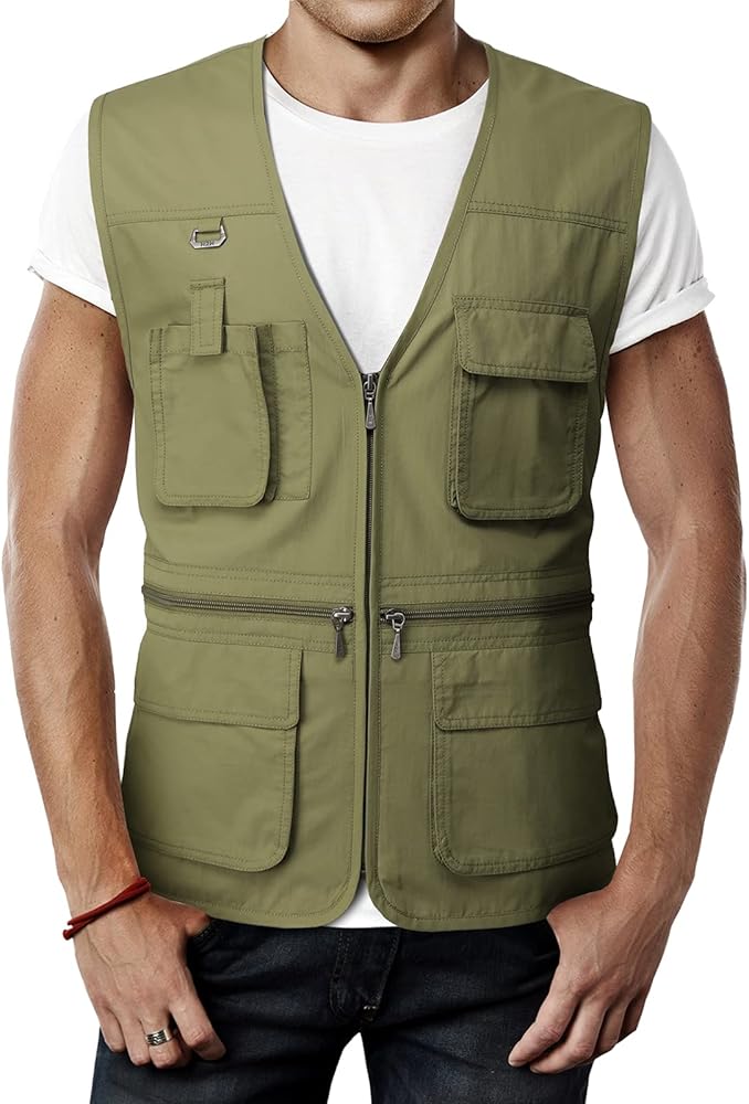 H2H Men's Active Wear Outdoor Vests Work Safari Fishing Travel Utility Summer Vest