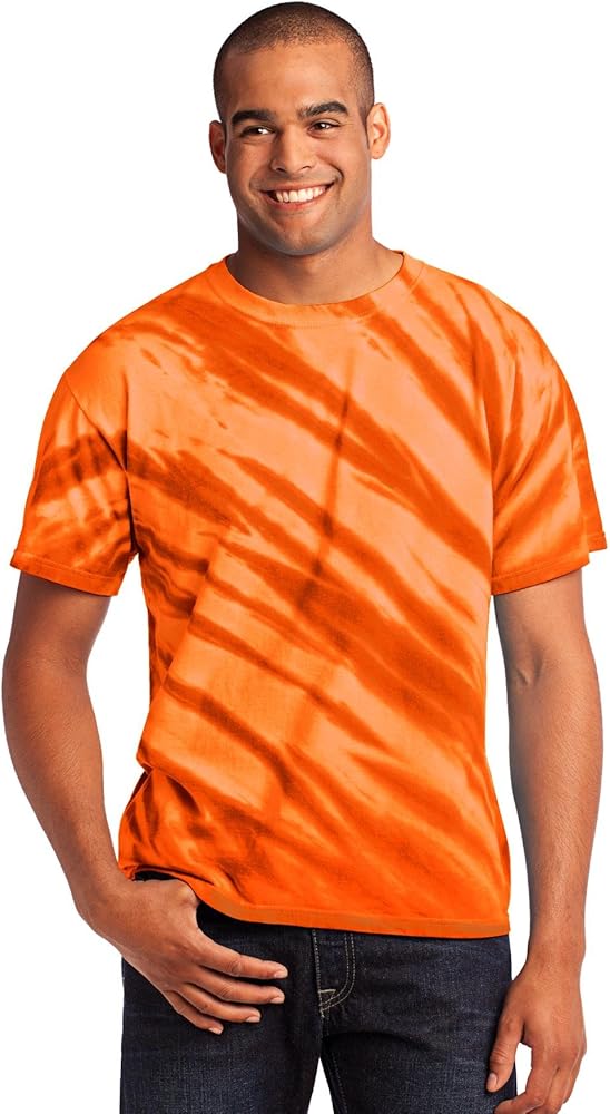 Port & Company Men's Essential Tiger Stripe Tie Dye Tee