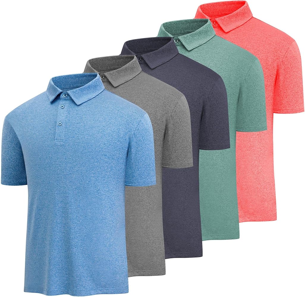 MCPORO Golf Polo Shirts for Men Casual Moisture Wicking Men's Polo Shirts Quick Dry Short Sleeve