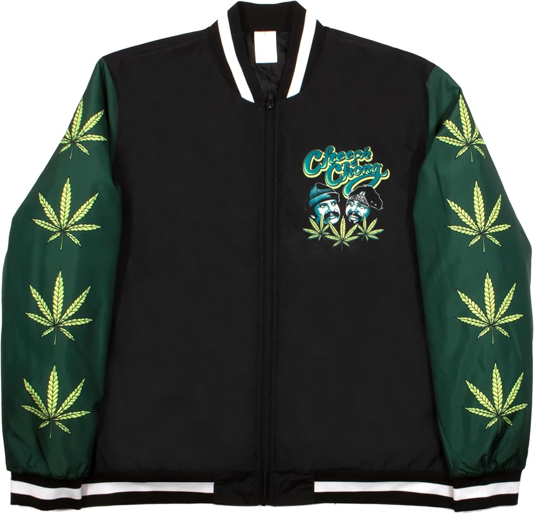 Cheech and Chong Team 420 Mens and Womens Zip-Up Varsity Jacket