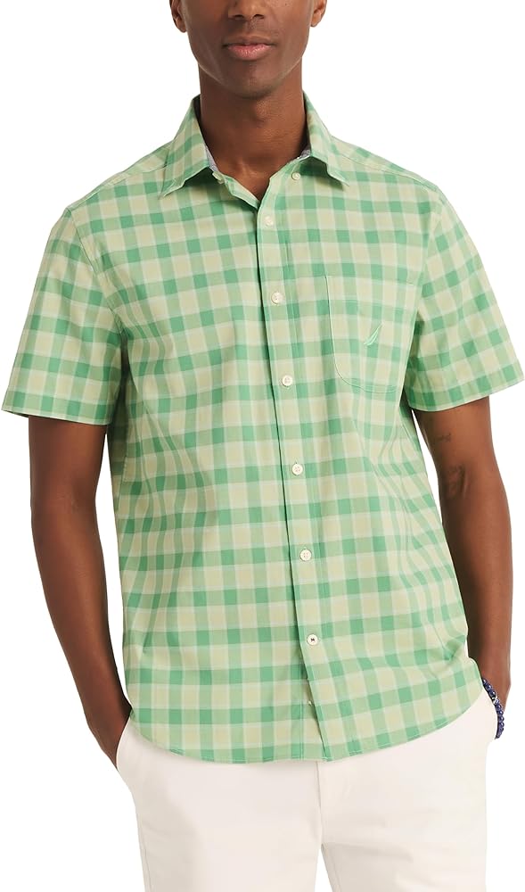 Nautica Men's Sustainably Crafted Plaid Short-Sleeve Shirt