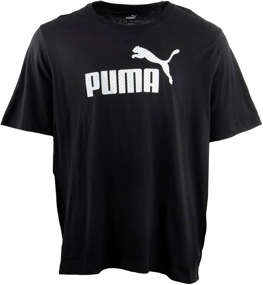 Puma Mens Linear Gradient Crew Neck Short Sleeve Bt Athletic Tops Casual - Black