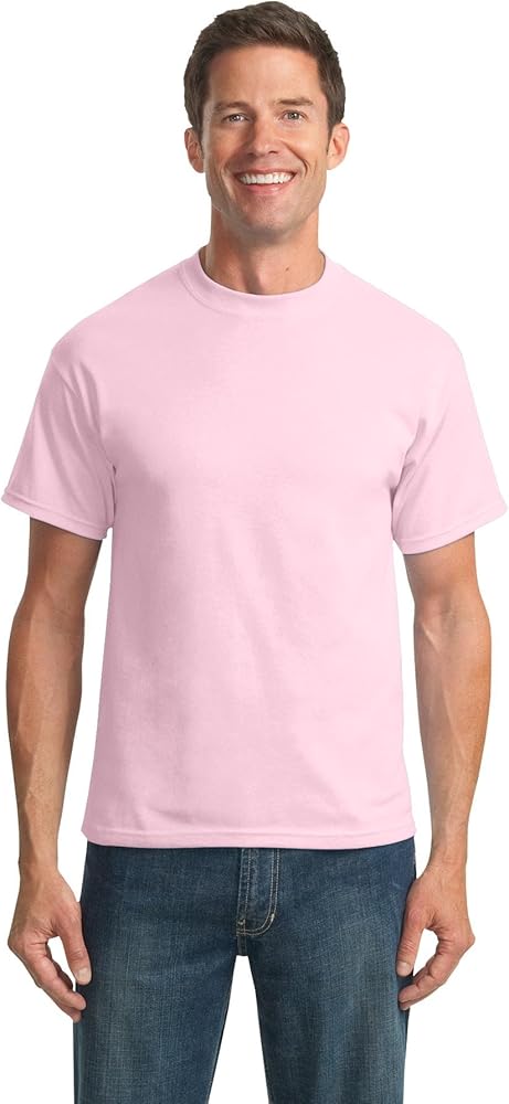 Port & Company Men's 50/50 Cotton/Poly T Shirt 4XL Pale Pink