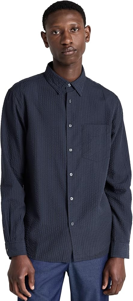 Club Monaco Men's Seersucker Stripe Shirt