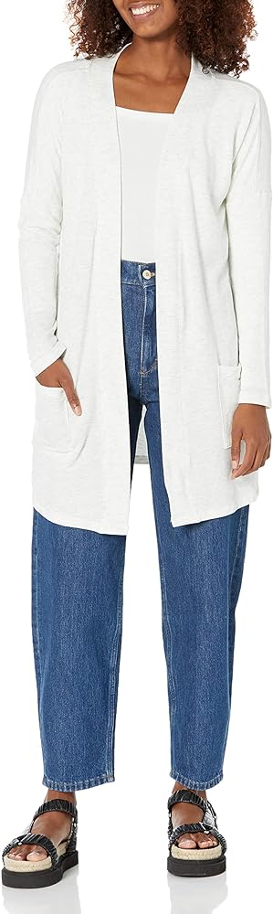 Amazon Essentials Women's Relaxed-Fit Lightweight Lounge Terry Open-Front Cardigan