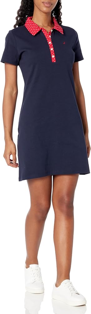 Nautica Women's Woven Collar Polo Short Sleeve Dress