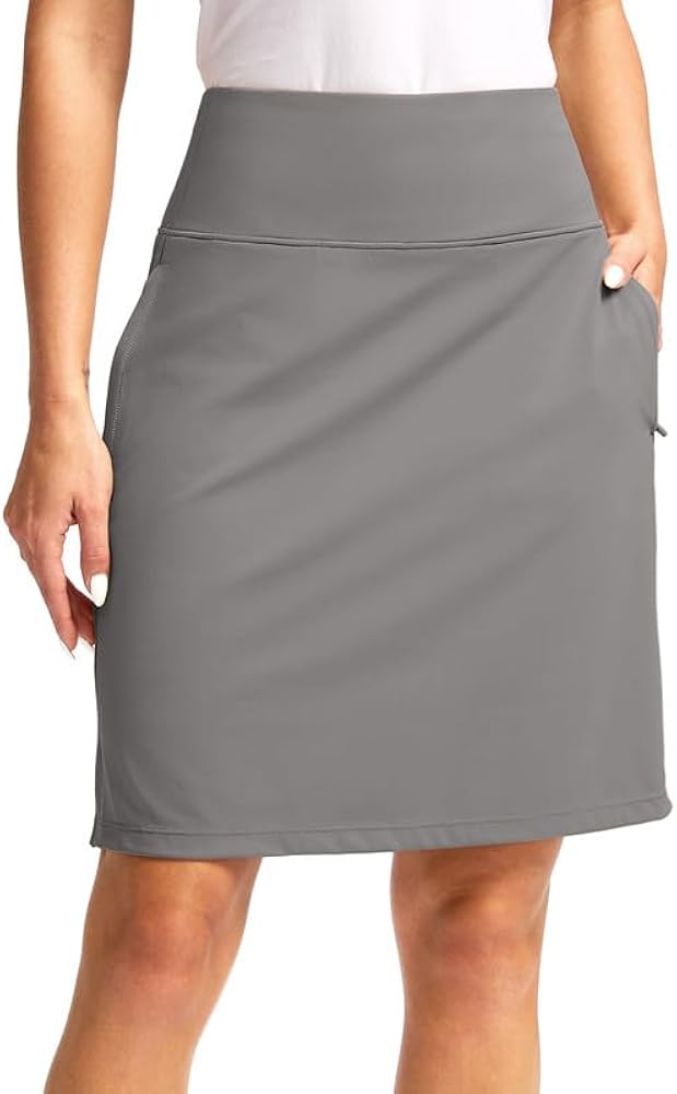 G Gradual 20" Golf Skorts Skirts for Women with 7 Pockets Knee Length Skort Athletic Modest Long Tennis Skirts for Women