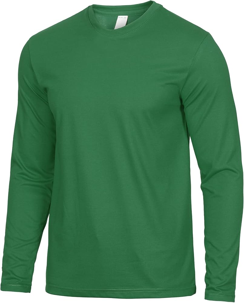 Decrum Long Sleeve Shirts for Men - Soft Comfy Casual Tee Round Neck Mens Full Sleeves Tshirt