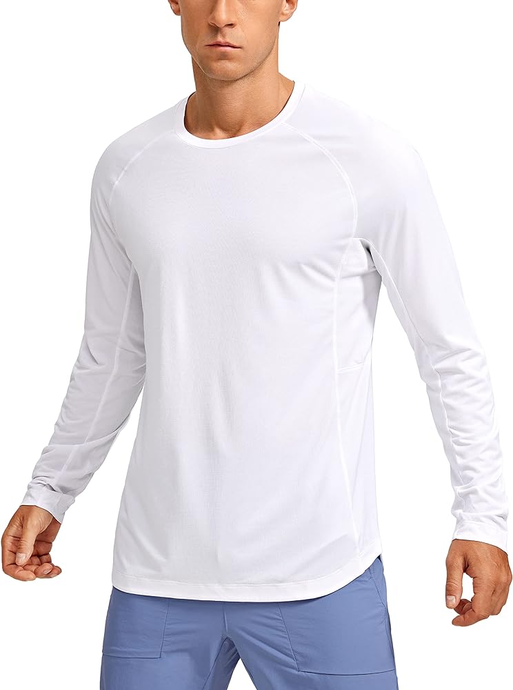 CRZ YOGA Men's Long Sleeve Shirts Lightweight Running Workout Shirts Moisture Wicking Quick Dry Tee Shirt Tops