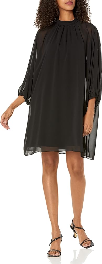 Trina Turk Women's Mock Neck Overlay Dress