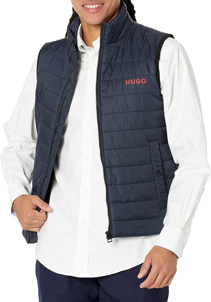 HUGO Men's Stand Collar Puffer Vest