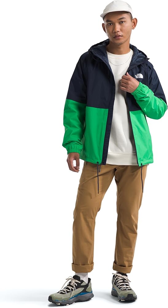 THE NORTH FACE Men's Antora Rain Hoodie (Big and Standard Size), Summit Navy/Optic Emerald, Large