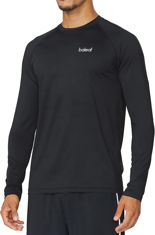 BALEAF Men's Long Sleeve Running Shirts Quick Dry Workout Shirts Athletic T-Shirts Lightweight Soft Fishing Tee Tops