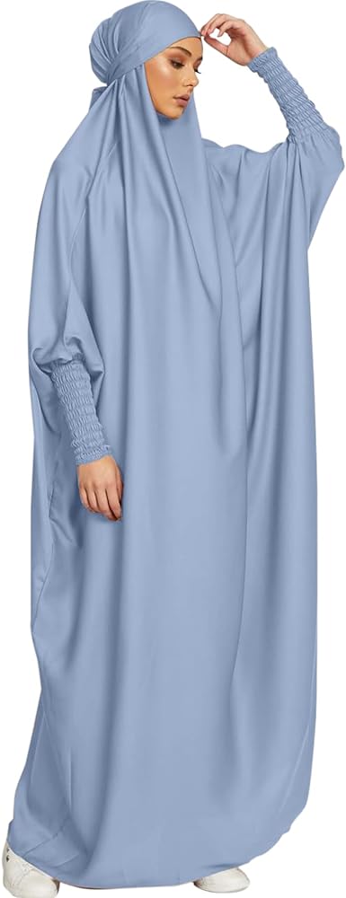 Jazvano Abaya Dress for women 1pc Eid Jilbab Muslim Prayer Clothes Islamic Modest Abayas Arabian Dubai Robe Muslim Jilbab