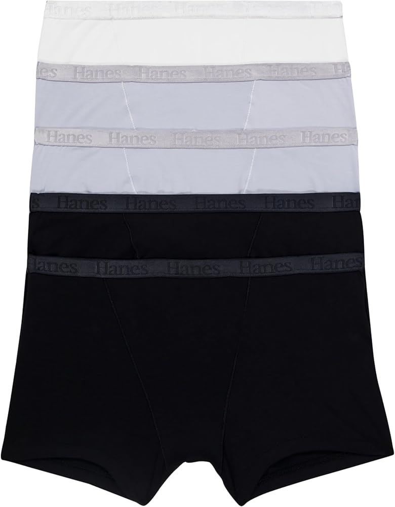 Hanes Womens Originals Ultra Supersoft Boxer Briefs, 5-Pack, Viscose From Bamboo Underwear