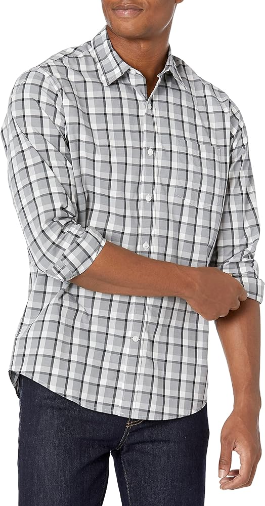 Amazon Essentials Men's Regular-Fit Long-Sleeve Casual Poplin Shirt