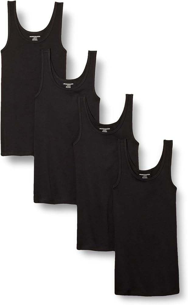 Amazon Essentials Women's Slim-Fit Tank, Pack of 4