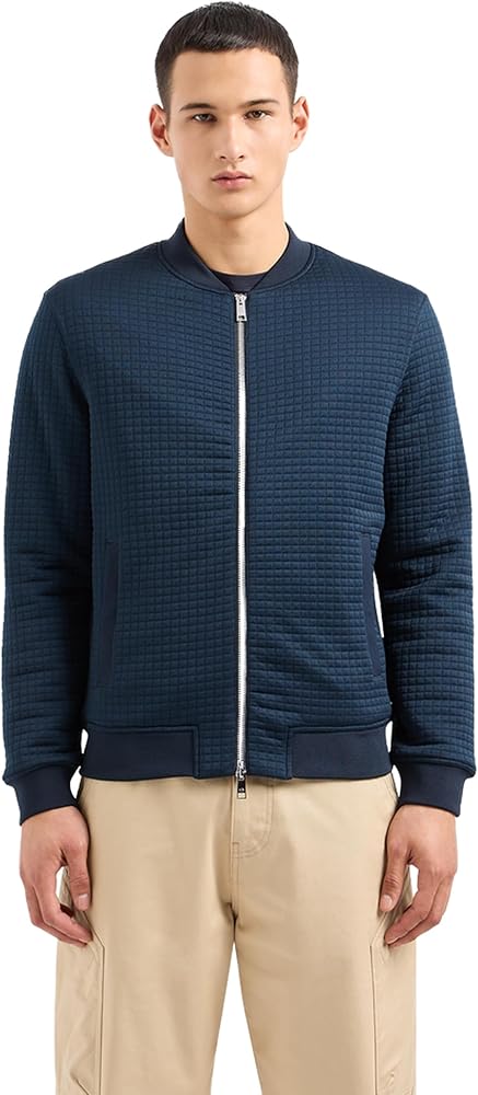 Armani Exchange Men's Quilted Polyester Bomber Lightweight Jacket