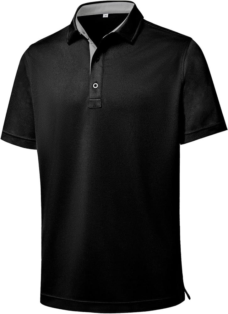 DEOLAX Mens Polo Shirts Dry Fit Mens Golf Polo Shirts Short Sleeve Solid Mens Tactics Polo Shirts Soft Polo Shirts for Men