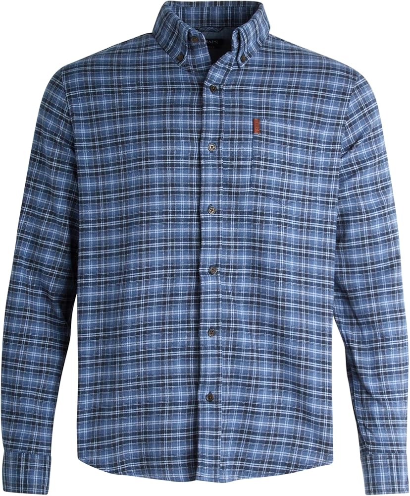 Chaps Men's Shirt - Comfort Stretch Button Down Flannel Shirt - Long Sleeve Heavyweight Plaid Shirt for Men (M-2XL)