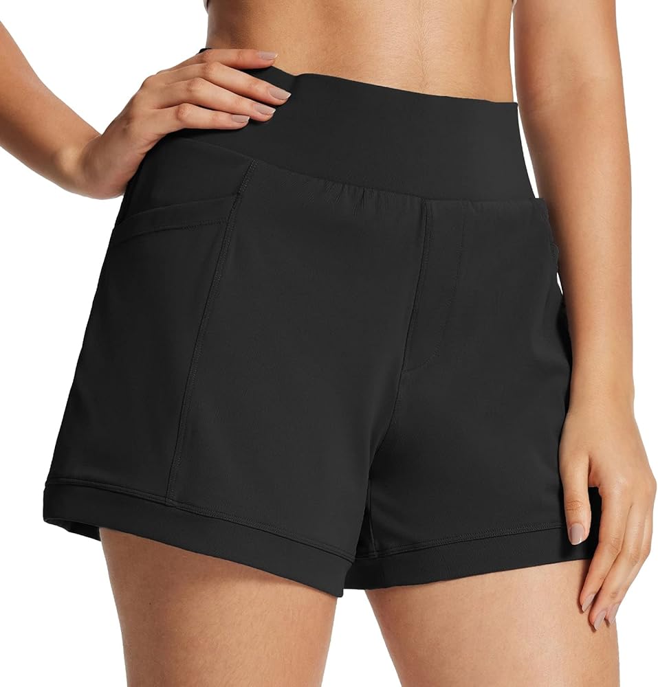 BALEAF Women's Hiking Athletic Shorts Quick Dry A Line High Waisted Casual Yoga Active Workout Running Shorts with Pockets