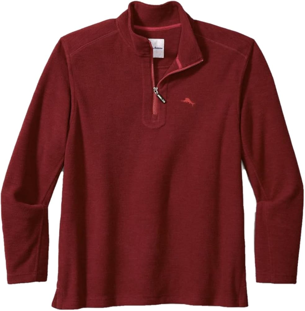 Tommy Bahama Cloud Peak Half Zip Fleece Pullover (Sangria Red, XX-Large Big, 2XB)