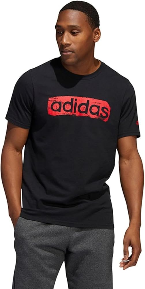 Adidas Men's Brushstroke Short Sleeve Tee, Black