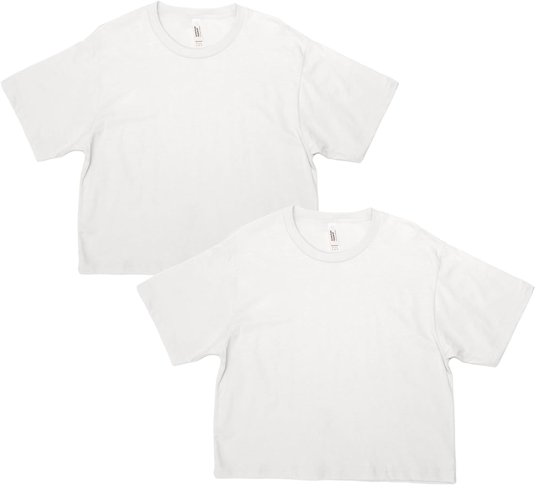 American Apparel Women's Fine Jersey Boxy T-Shirt, Style G102, 2-Pack