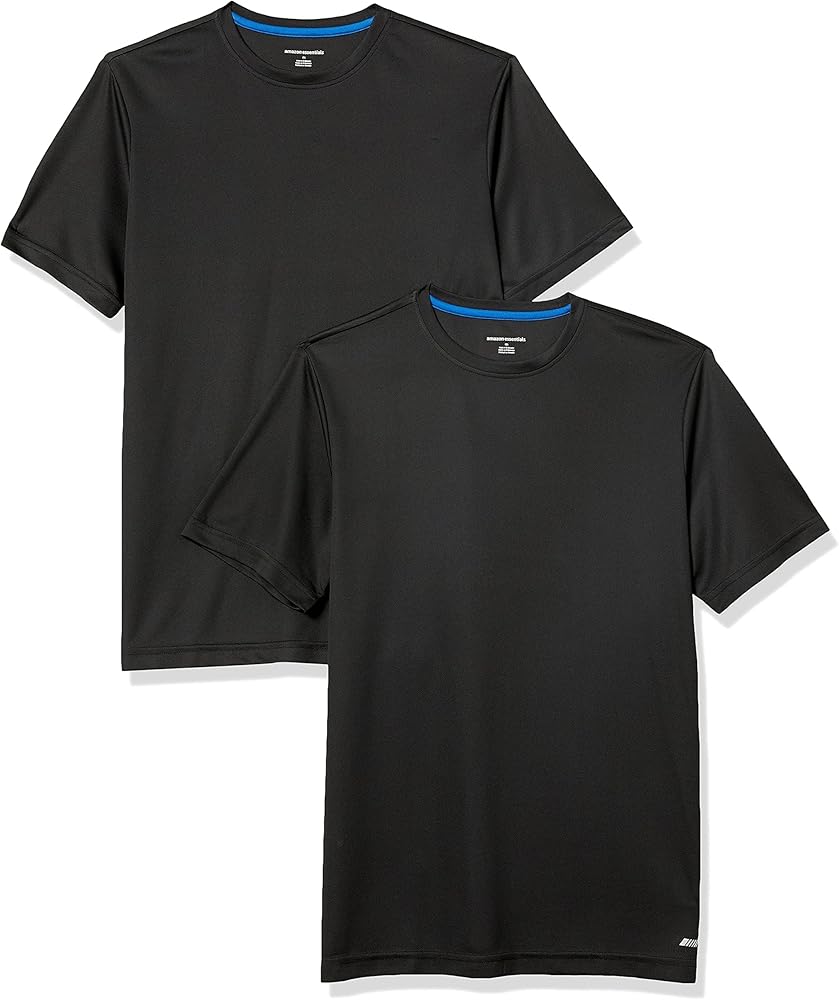 Amazon Essentials Men's Active Performance Tech T-Shirt (Available in Big & Tall), Pack of 2