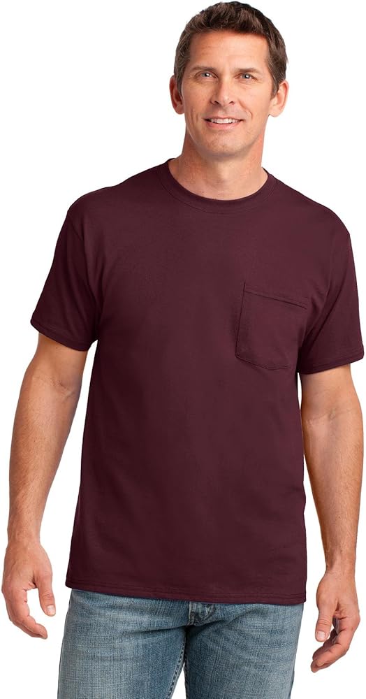 Port & Company Men's 54 oz 100% Cotton Pocket T Shirt