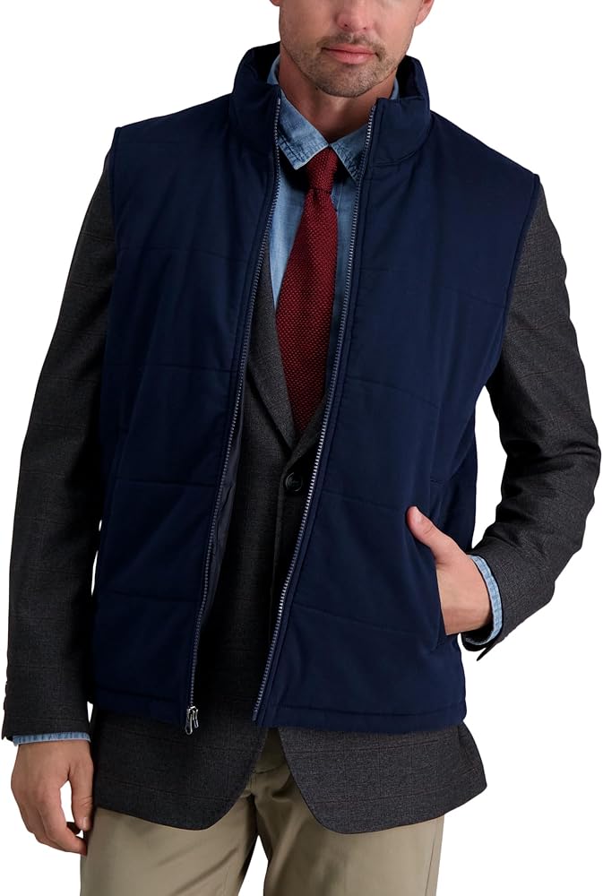 HAGGAR mens Puffer Vest Moleskin