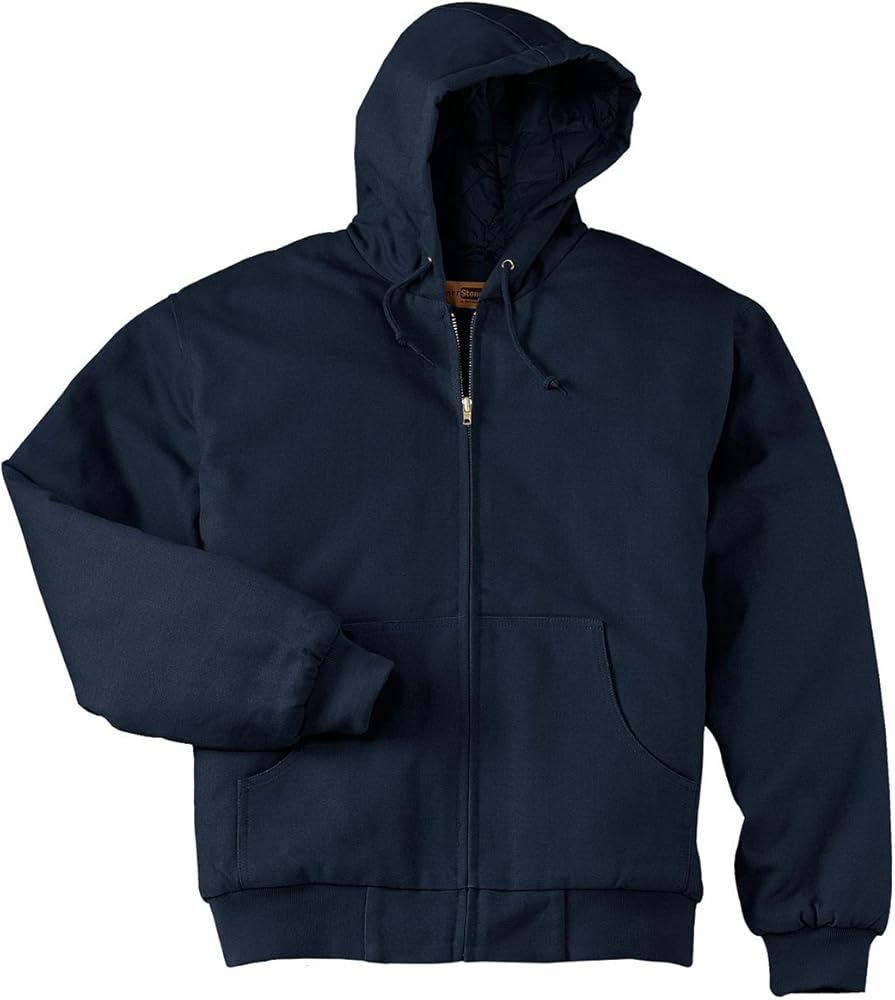 Port Authority Cornerstone Men's Big and Tall Hooded Drawcord Work Jacket_Navy_XLT