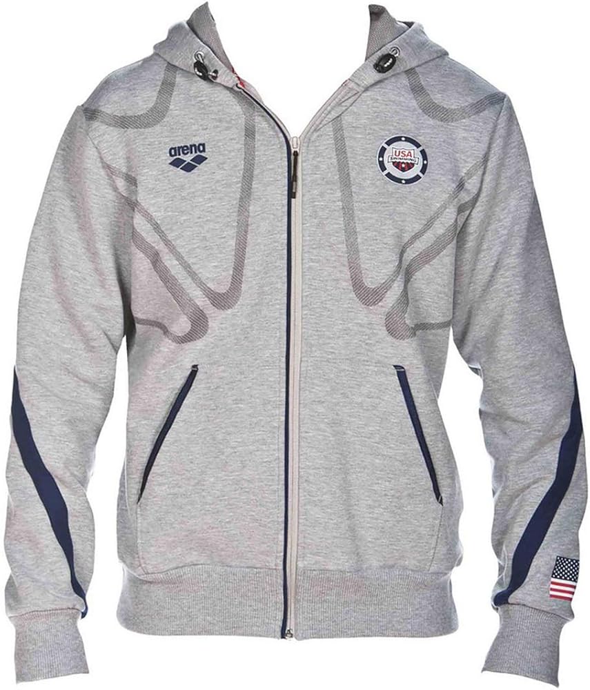 ARENA Official USA Swimming National Team Unisex Zip-up Hooded Jacket