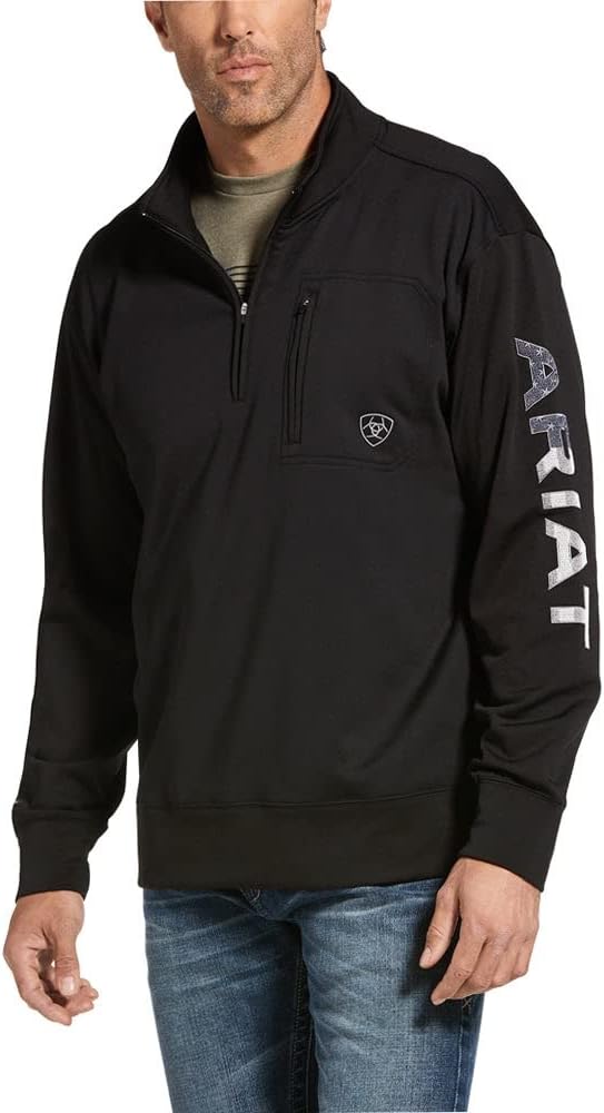 ARIAT Men's Team Logo 1/4 Zip Top