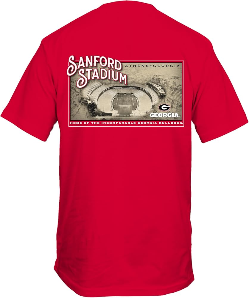 UGA Bulldogs Sanford Stadium Home of The Incomparable Georgia Bulldogs Red Comfort Colors Graphic T-Shirt