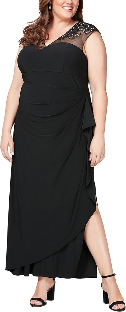 Alex Evenings Plus Size Women's Fit and Flare Embroidered Dress