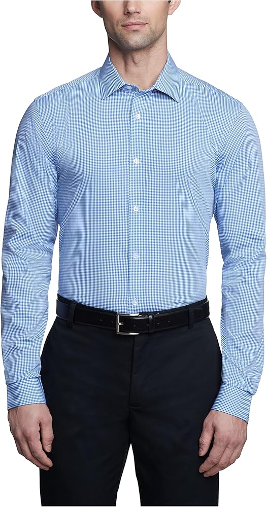 Calvin Klein Men's Dress Shirt Slim Fit Non Iron Gingham