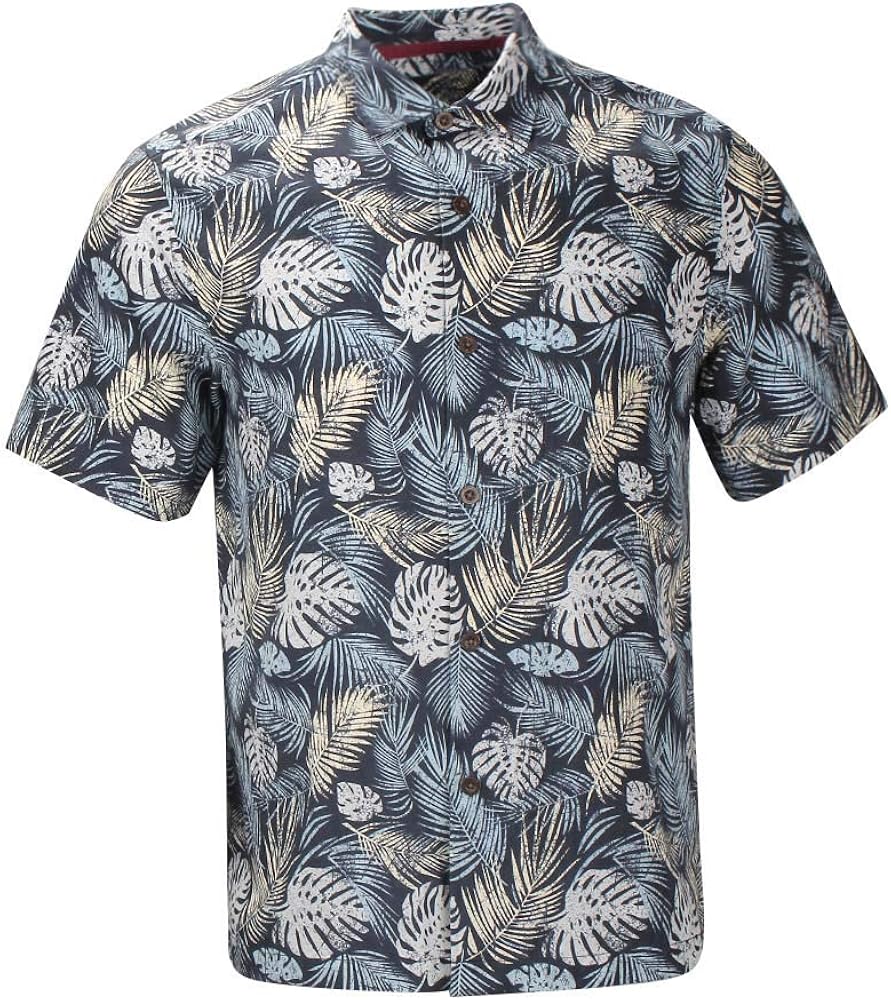 Men's Hawaiian Floral Shirts Silk and Linen Button Down Casual Tropical Holiday Beach Shirts