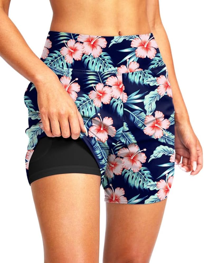 G Gradual Women's 5" High Waisted Swim Board Shorts Quick Dry UPF 50+ Swimming Beach Shorts for Women with Liner Pockets