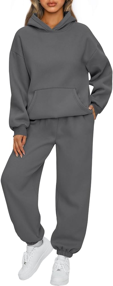 AUTOMET Womens 2 Piece Outfits Lounge Hoodie Sweatsuit Sets Oversized Sweatshirt Baggy Fall Fashion Sweatpants with Pockets