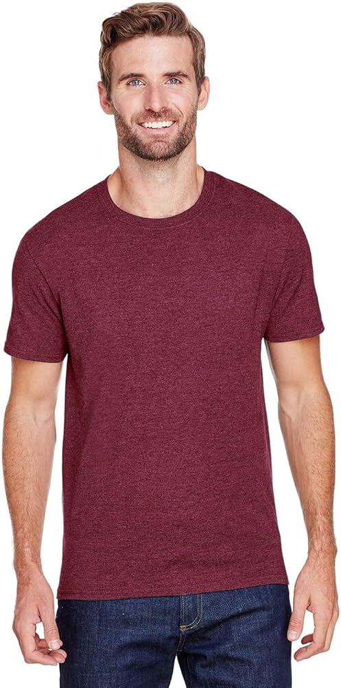 Jerzees Adult 5.2 oz. Premium Blend Ring-Spun T-Shirt L Maroon Heather