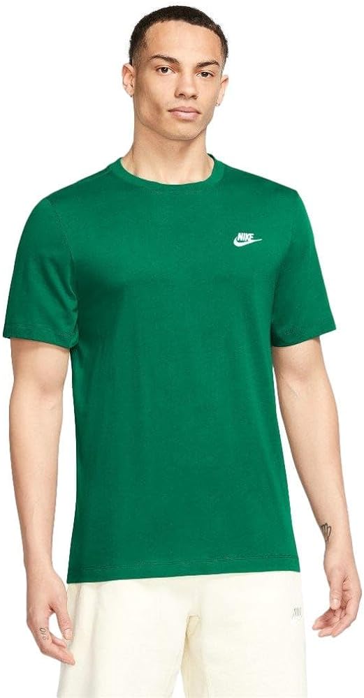 NIKE NSW Club Mens Short Sleeve Shirt (Green), Large