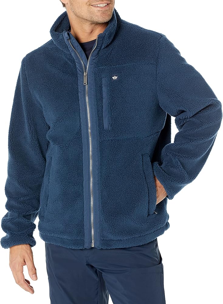 Dockers Men's Zip Front Sherpa Fleece Jacket with Chest Pocket