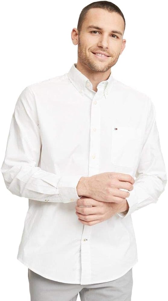 Tommy Hilfiger Men's Long Sleeve Casual Button Down Shirt in Classic Fit