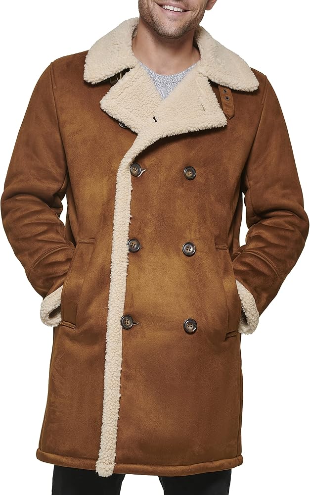 Dockers Men's Faux Shearling Midlength Overcoat