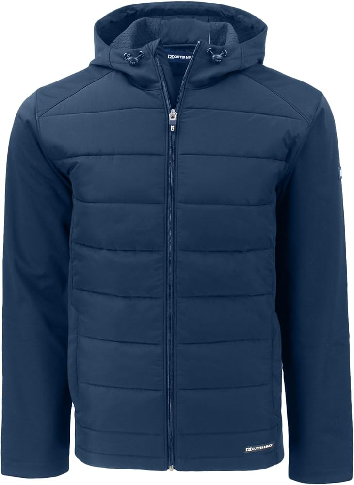 Cutter & Buck Evoke Hybrid Eco Softshell Recycled Full Zip Mens Big & Tall Hooded Jacket