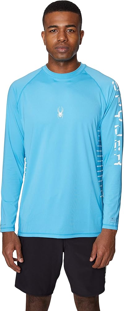 Spyder Men's Solid Side Stripe Long Sleeve Rashguard