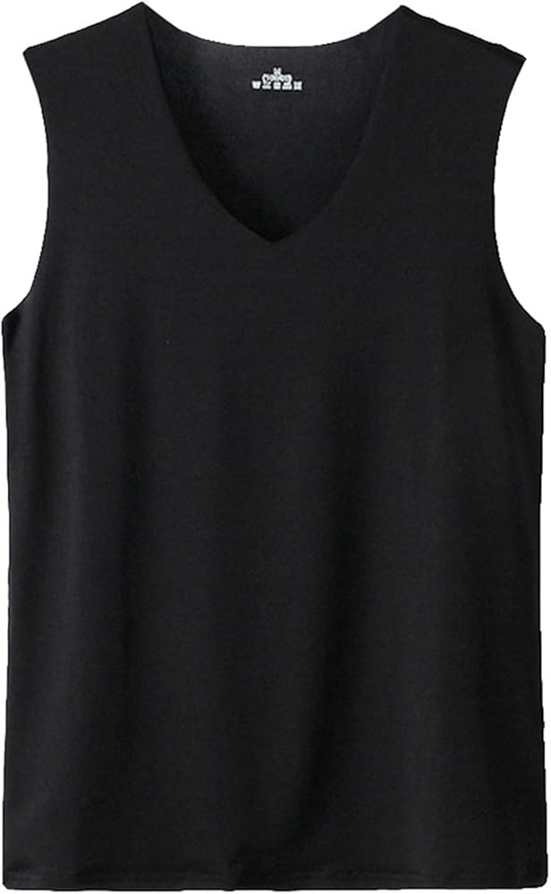 Men's Under Shirt Summer Ice Silk Traceless Thin Breathable Color V-Neck Sleeveless Top Tank Undershirt