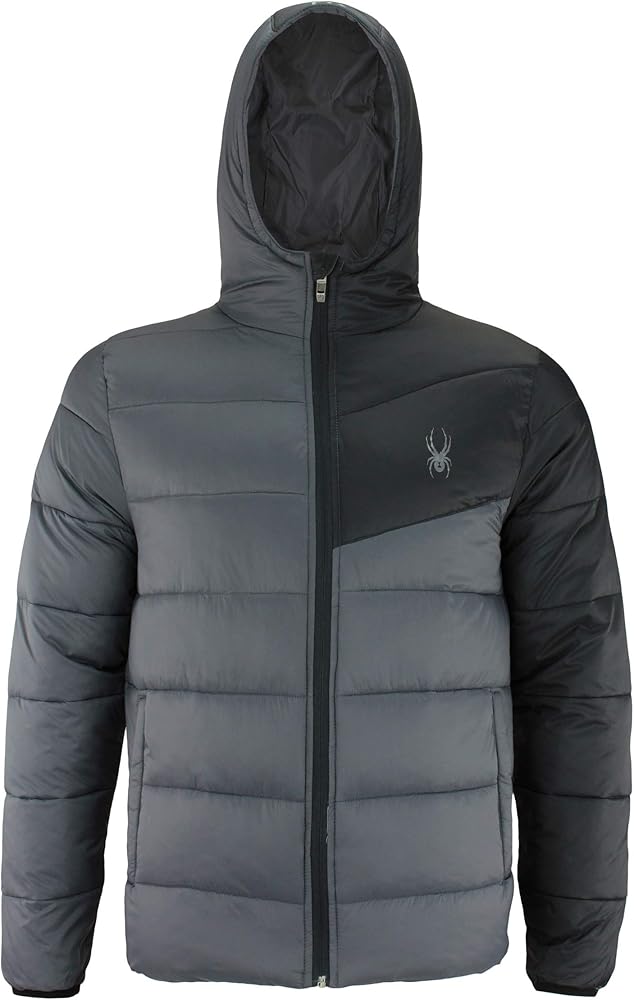 Spyder mens Puffer Jacket,full Zip